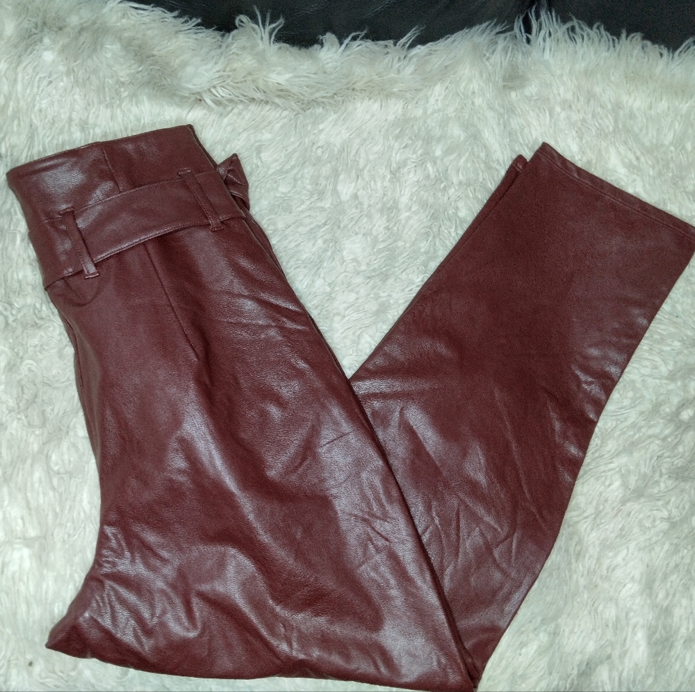 New Commando Faux Leather Paperbag Pants Size S - Picture 8 of 13